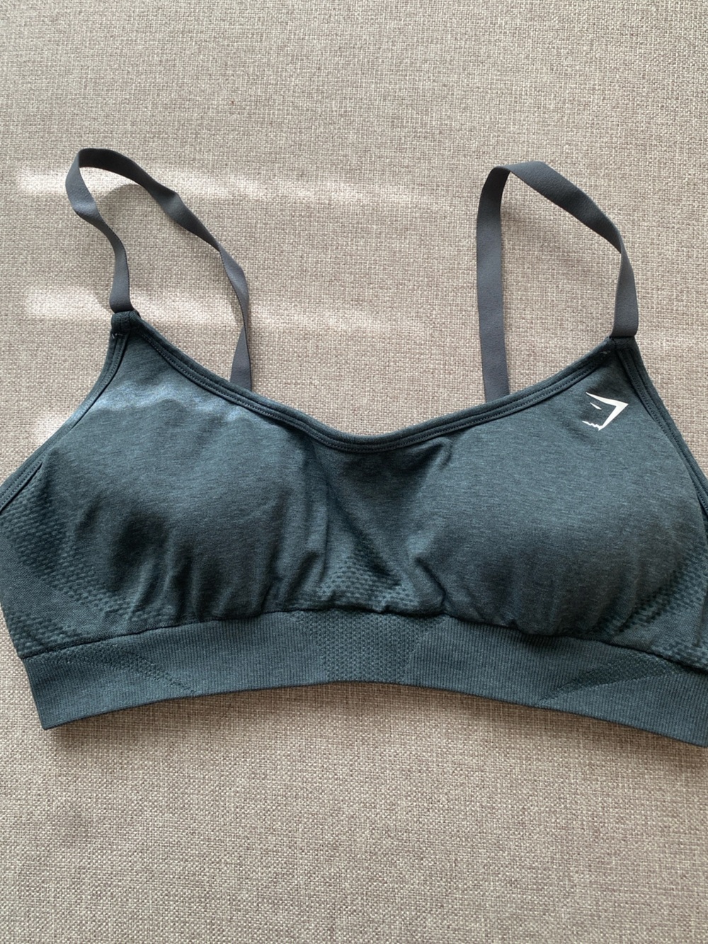 Gymshark sports bra gray green